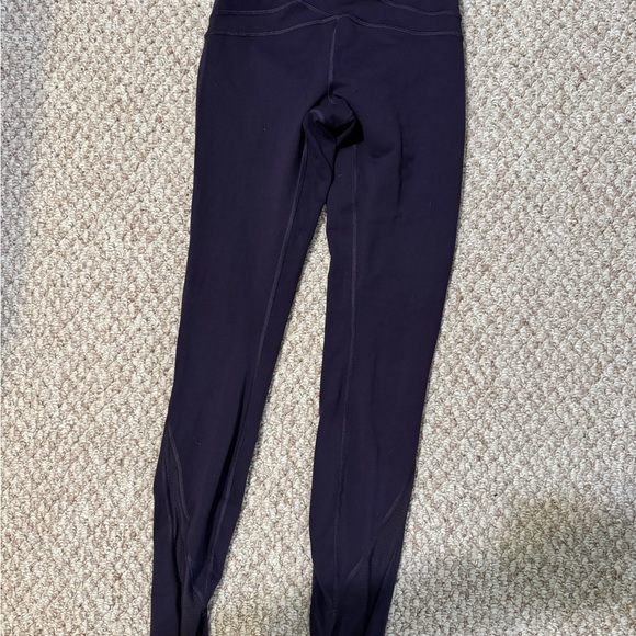 Lululemon Dark Purple Mesh Detail Leggings - Picture 2 of 7